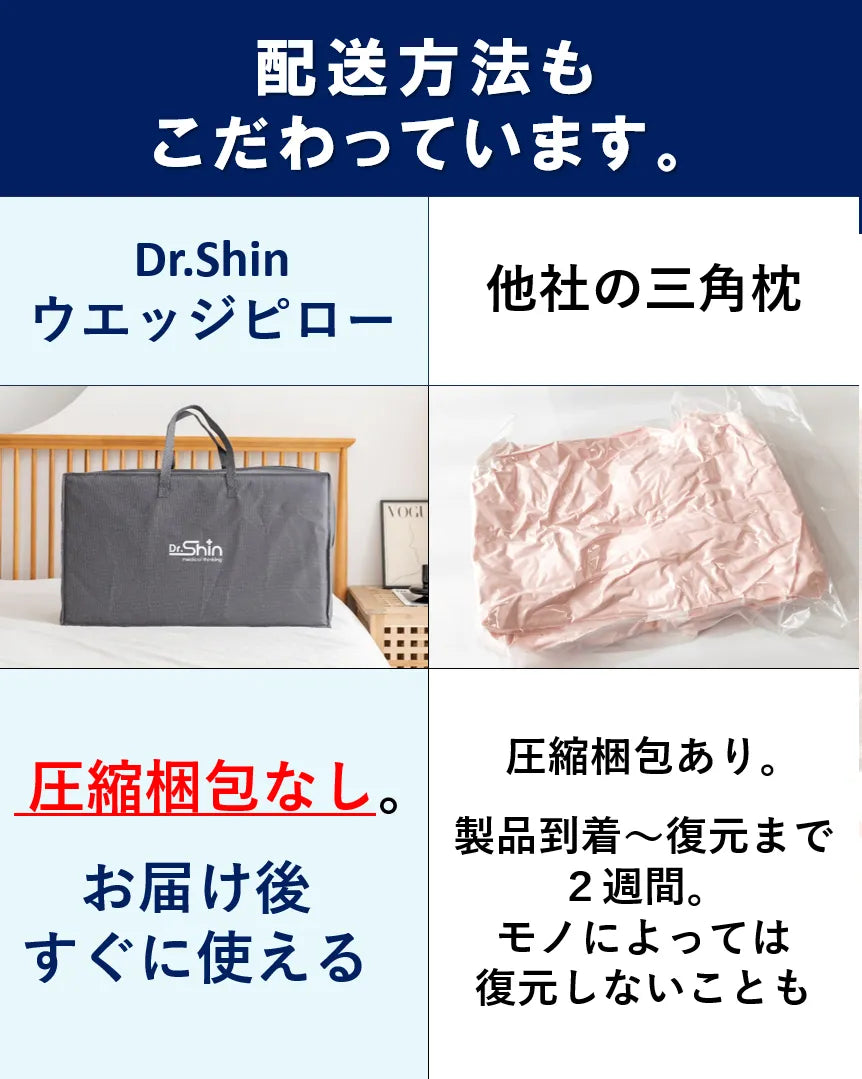 Dr.Shinウエッジピロー 【新品】睡眠の専門家＆医師とともに開発した、人間工学設計の三角枕