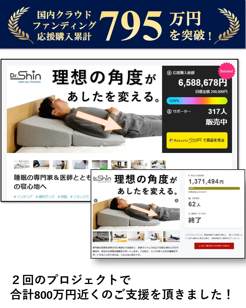 Dr.Shinウエッジピロー 【新品】睡眠の専門家＆医師とともに開発した、人間工学設計の三角枕