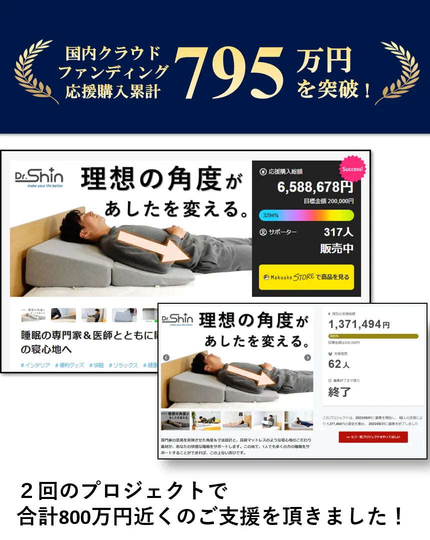 Dr.Shinウエッジピロー 【新品】睡眠の専門家＆医師とともに開発した、人間工学設計の三角枕